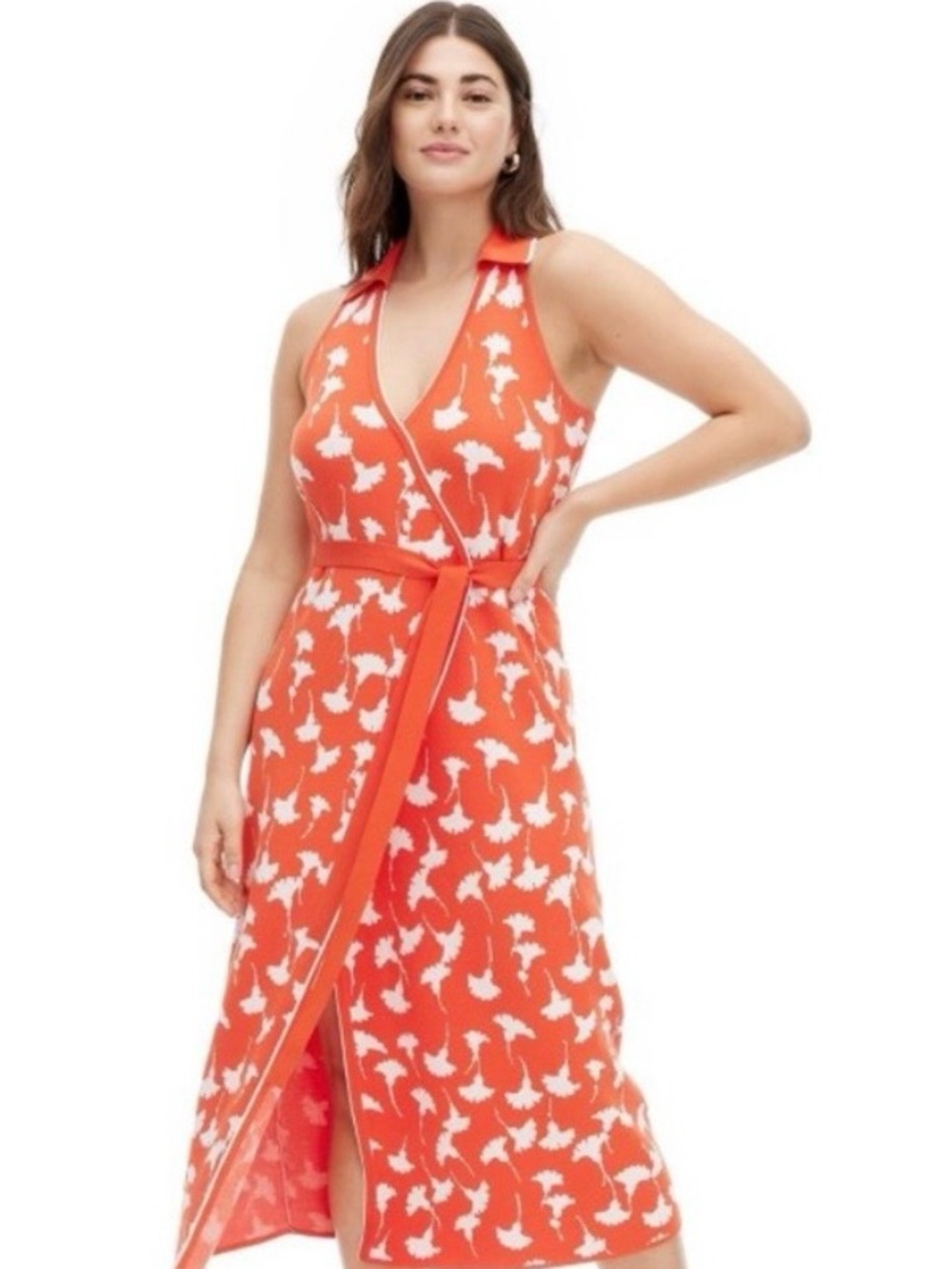 DVF x Target Ginkgo Cherry Tomato Sweater-Knit Wrap Dress 2X